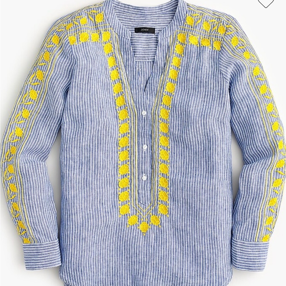 Condition: New w/tag | Size: Large | J.Crew EMBROIDERED V-NECK TUNIC